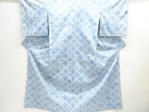 斜め格子に絣柄織り出し手織り紬着物